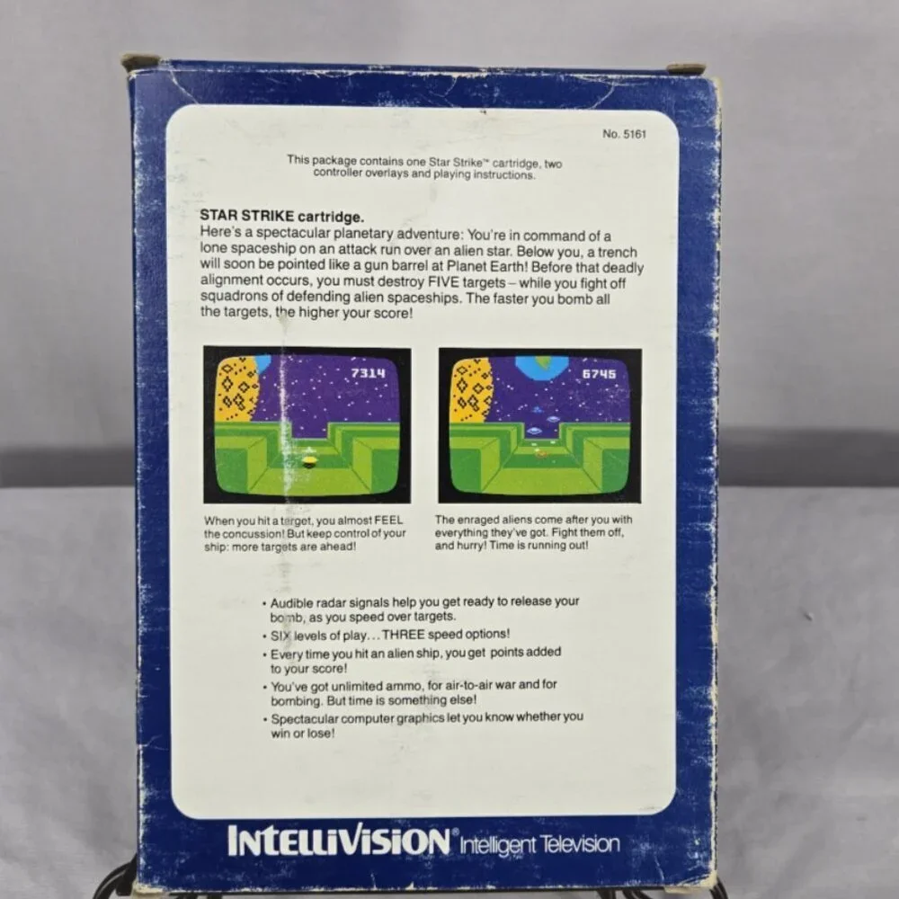 Star Strike for Mattel Intellivision Game Box Manual overlays complete vintage